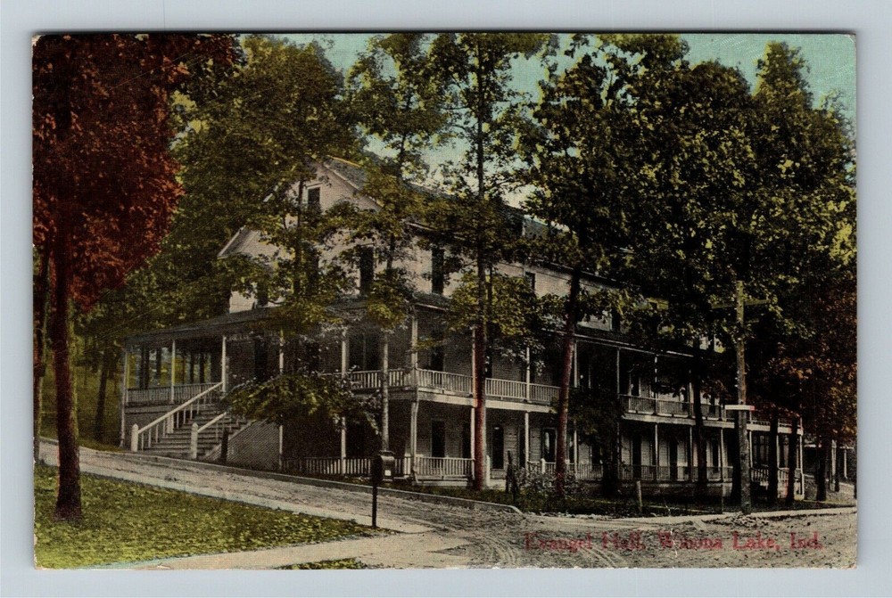 Winona Lake IN-Indiana, Evangel Hall, Church Retreat Center Vintage Postcard