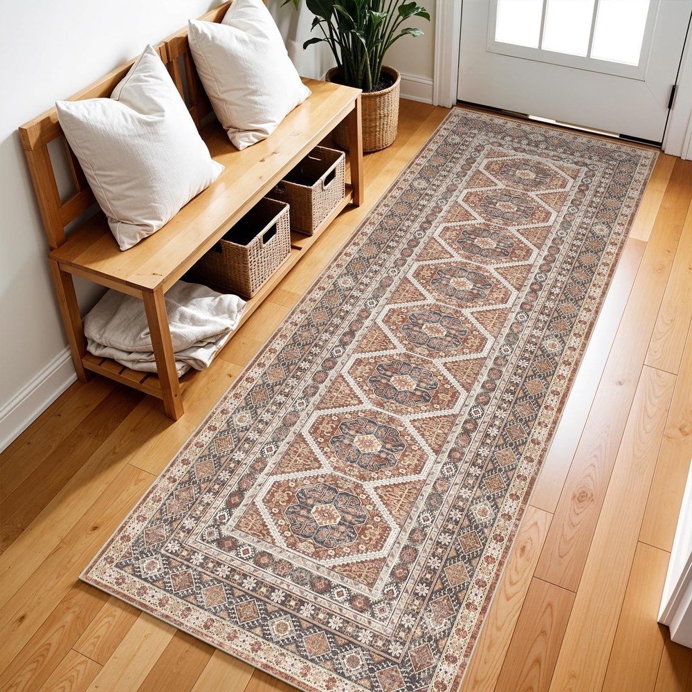2x6 Runner Rug Kitchen Washable: Oriental Indoor Hallway Runners with Non Sli...