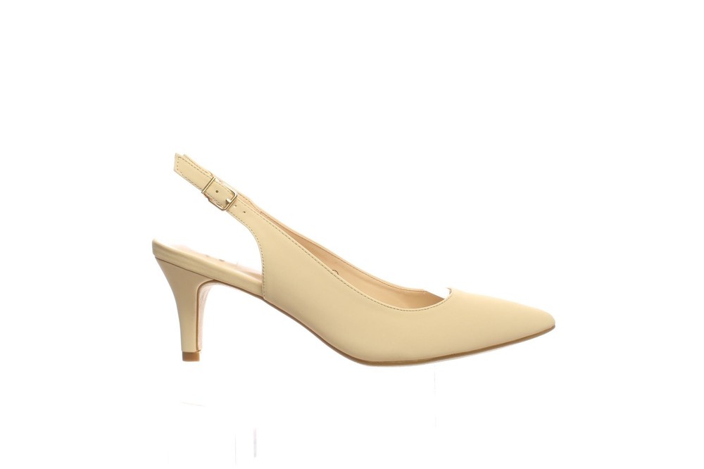 Vostey Women's Beige Slingback Heels Size 9 Comfortable Casual Shoes