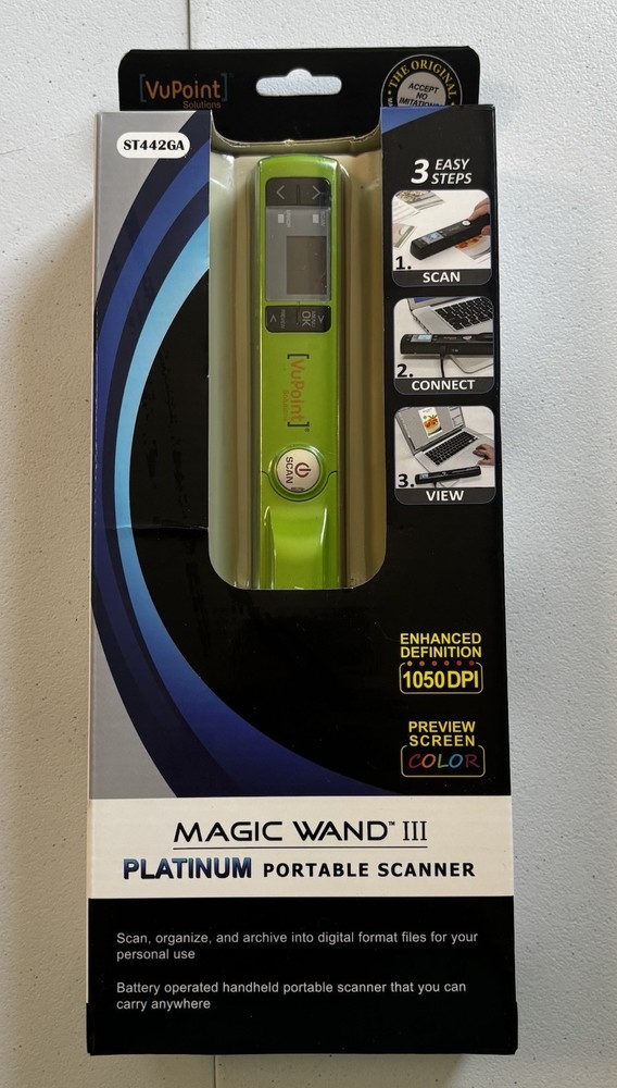 VuPoint Magic Wand III Platinum Portable Scanner ST442PE New In Box