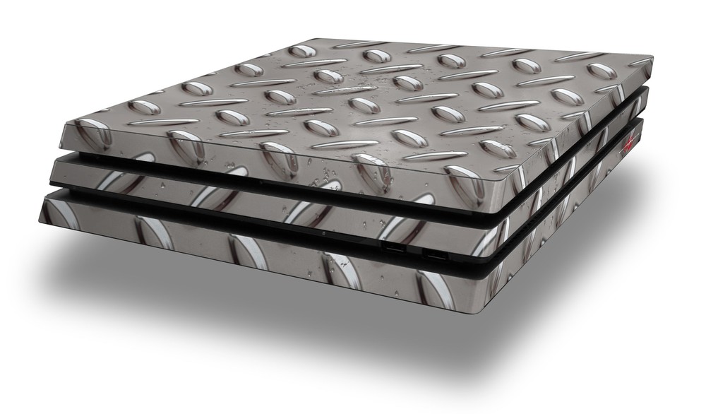 Skin for PS4 Pro Diamond Plate Metal 02 Playstation 4 Console