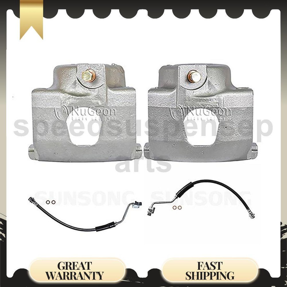 1986-1989 Ford Bronco Front Brake Caliper & Hose Set 4pcs