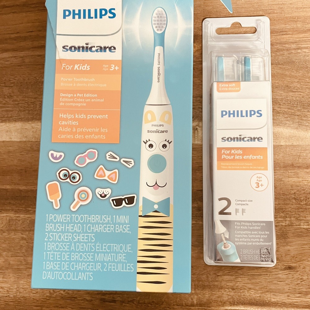 Philips Sonicare Kids Design a Pet Edition, Corded Electric, 2 Extra Brush Head
