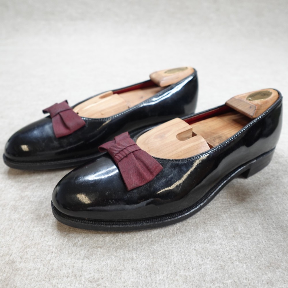 Alden Men's Opera Pumps 9 B/D Black Patent Leather Bow Tie Made in USA