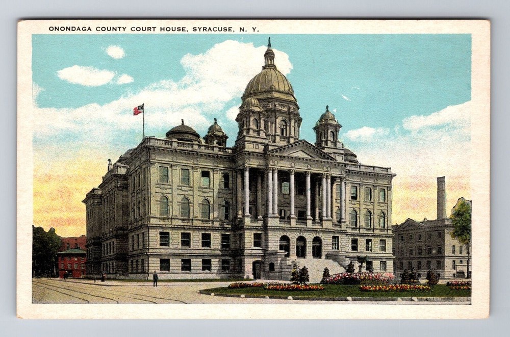 Syracuse NY-New York, Onondaga County Court House, Vintage Souvenir Postcard