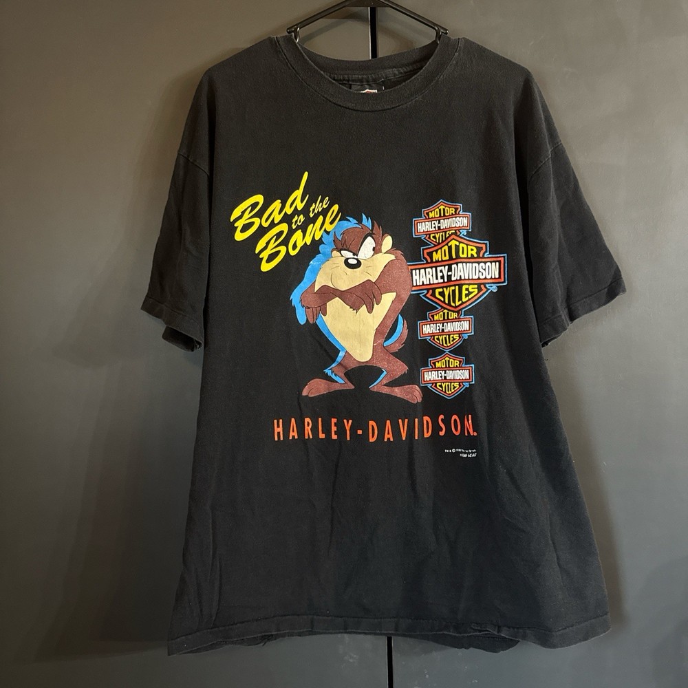 1993 Harley Davidson Taz Devil Bad to the Bone Shirt Men XL 90s USA Looney Tunes