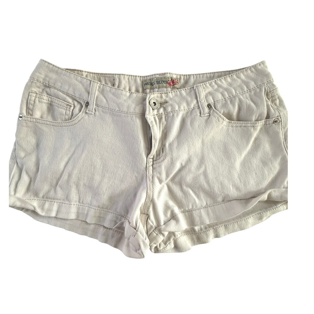 Vintage Y2K Paris Blues Micro Mini Denim Shorts White Low Rise Micro Size 9