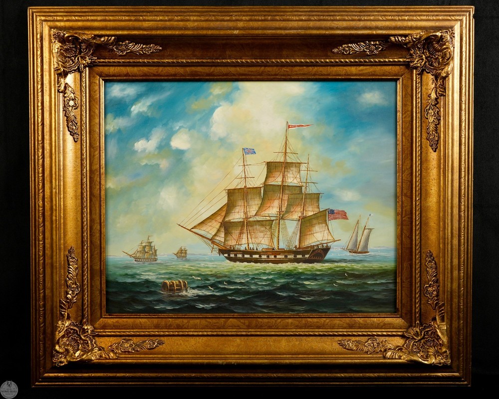 Vintage Framed Original Seascape Maritime Oil on Board 