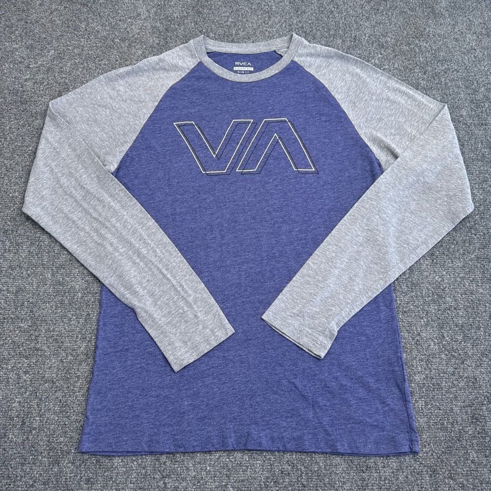 RVCA Long Sleeve T Shirt Mens Size Medium Vintage Dye Surf Slim Fit Tee