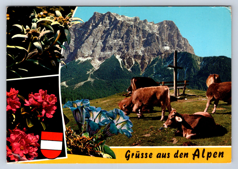 Vintage Postcard Grusse aus den Alpen Austria Germany