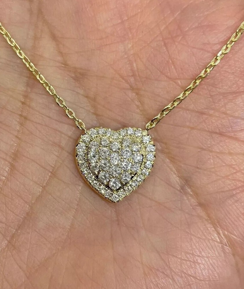2.00Ct Round Cut Moissanite Women's Heart Promise Pendant 14K Yellow Gold Plated