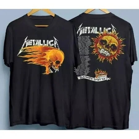 Gildan Metallica Vintage 1994 Summer Pushead Tour Dates 2 Side Shirt
