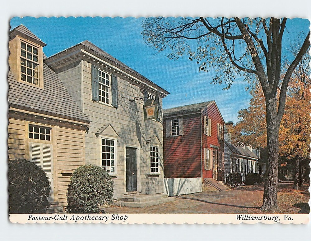 Postcard Pasteur Galt Apothecary Shop Williamsburg Virginia USA