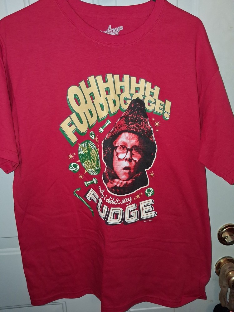 A Christmas Story - Oh Fudge! - Adult Unisex Short Sleeve T-Shirt - Red
