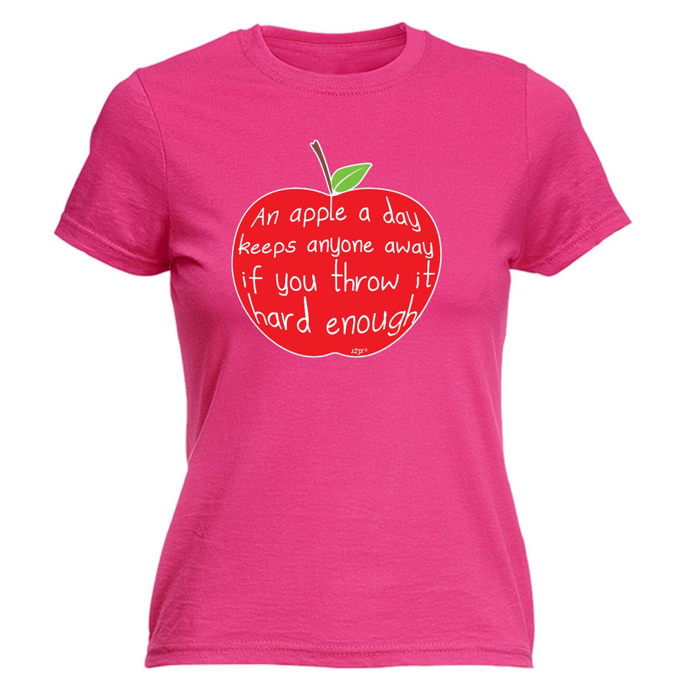 An Apple A Day Keeps Anyone Away - Womens T Shirt Funny T-Shirt Gift Novelty