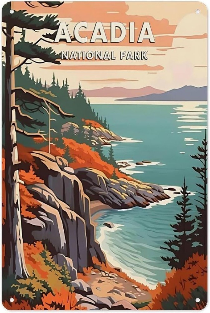 Funny Acadia National Park Poster Art Tin Metal Signs Home Décor 8x12-image