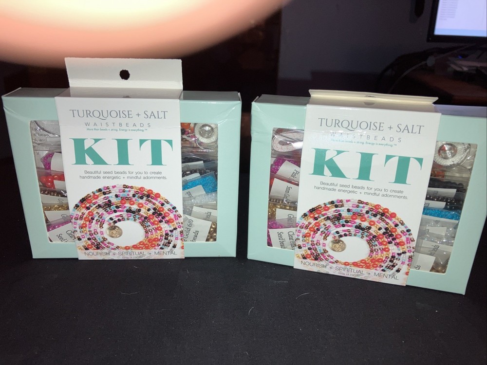 Turquoise Salt Waistbead DIY Jewelry Kit 2 Pack Seed Beads Charms NIB