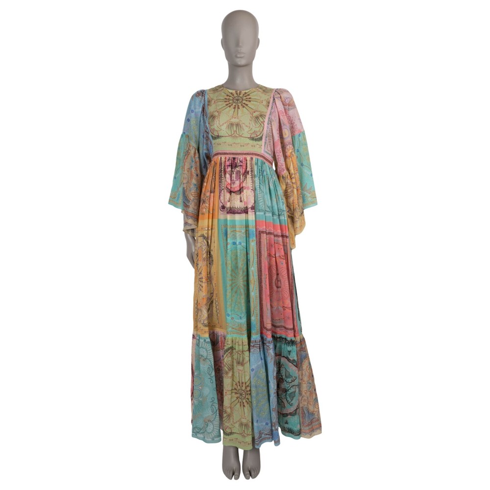 Christian Dior Multi Cotton 2021 Patchwork Paisley Voile Dress S