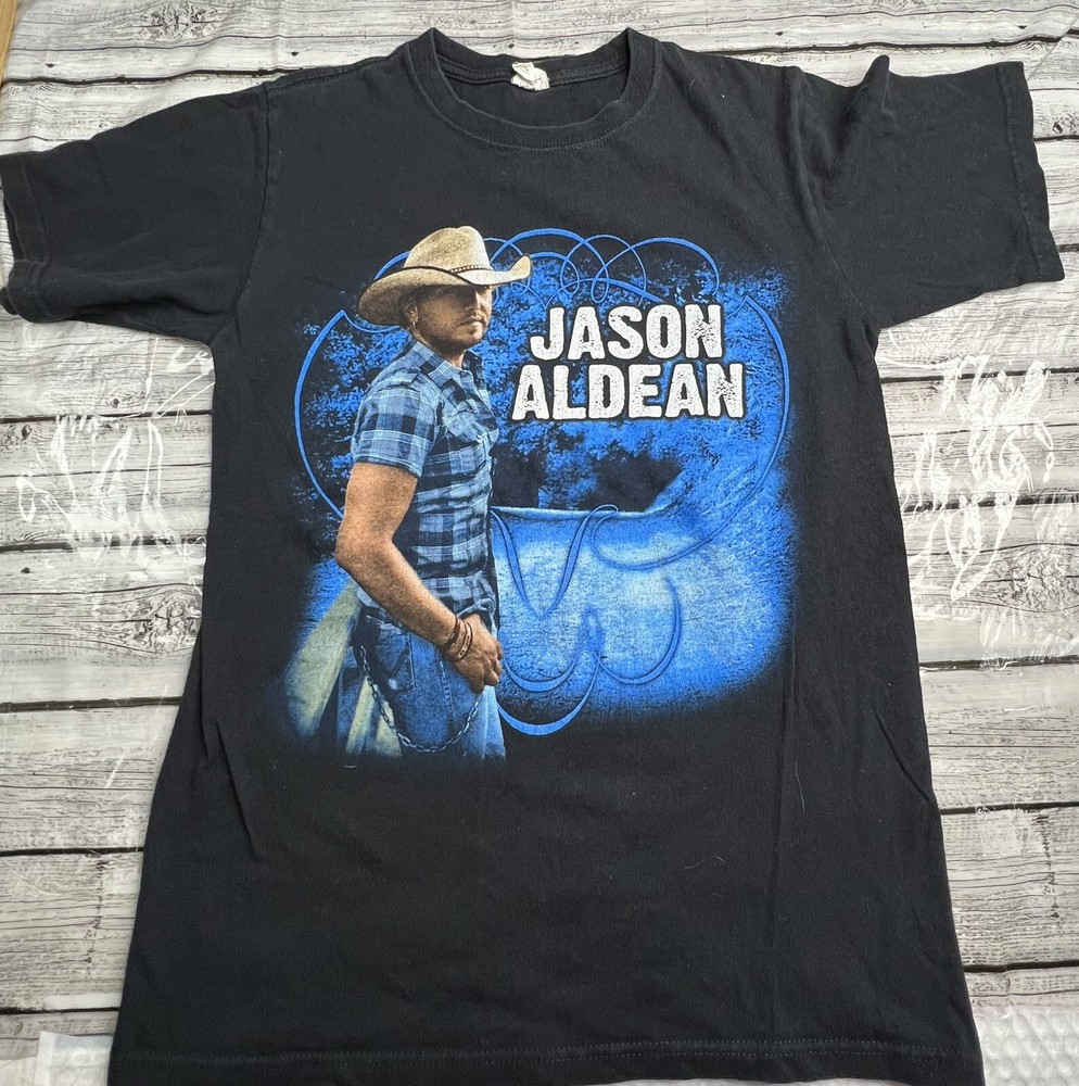 Jason Aldean 2011 My Kinda Party Tour Men's Graphic T Shirt Black Blue Size S