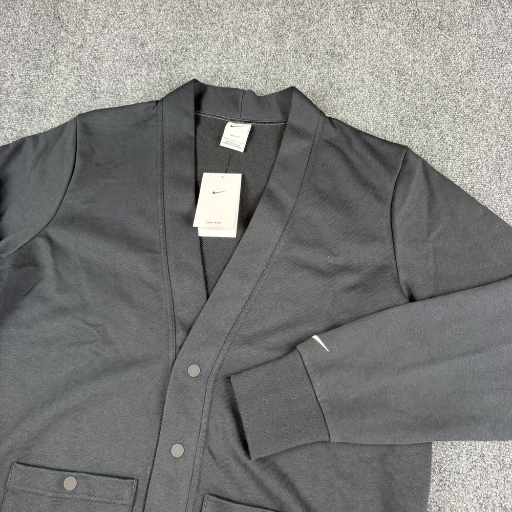 Nike Dri-FIT Standard Issue Golf Cardigan Mens Size Large Black FB5464-440 NWT
