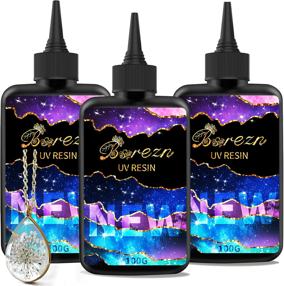 300G UV Cure Resin Hard, Upgraded Crystal Clear Premixed Resin for Jewelry Makin
