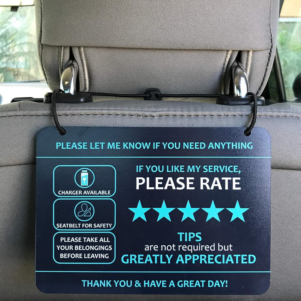 Compatible with Lyft Uber (2-Pack) Tips Rating Appreciated Rideshare Accessorie