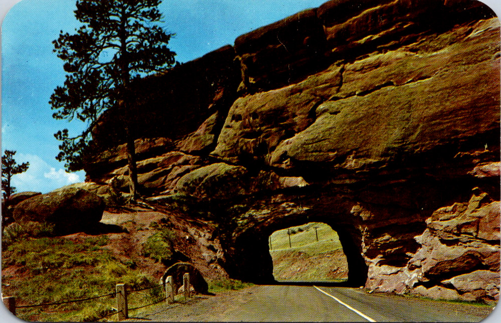 Vintage Postcard Red Rocks Tunnel Denver Mountain Parks Colorado