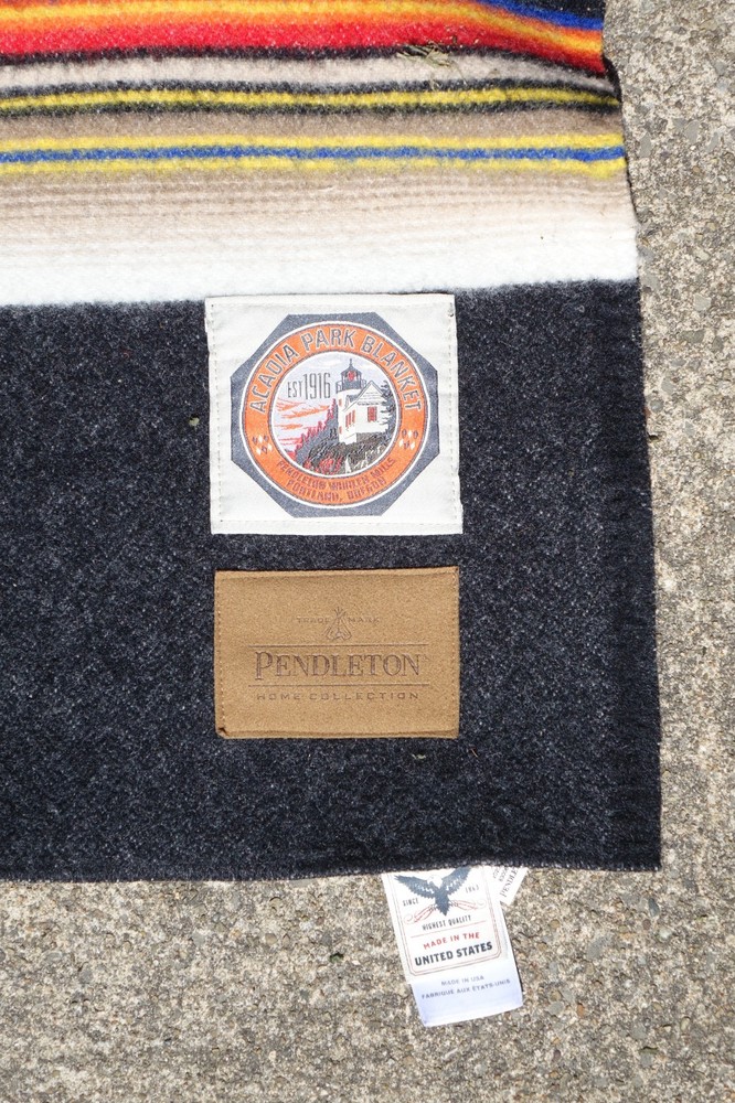 Pendleton Acadia National Park Throw Blanket Sage Black Multicolor w/ Carrier-image