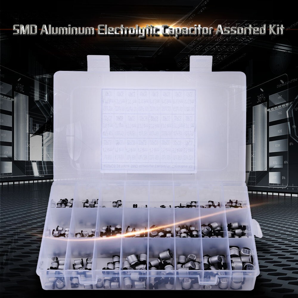 400pcs SMD Electrolytic Capacitor Assortment Kit For Electronic Components