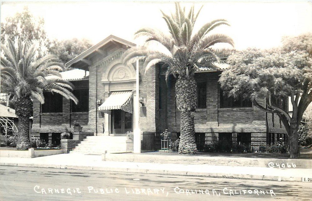 1930s Coalinga California Carnegie Public Library $4066 Postcard RPPC 25-99