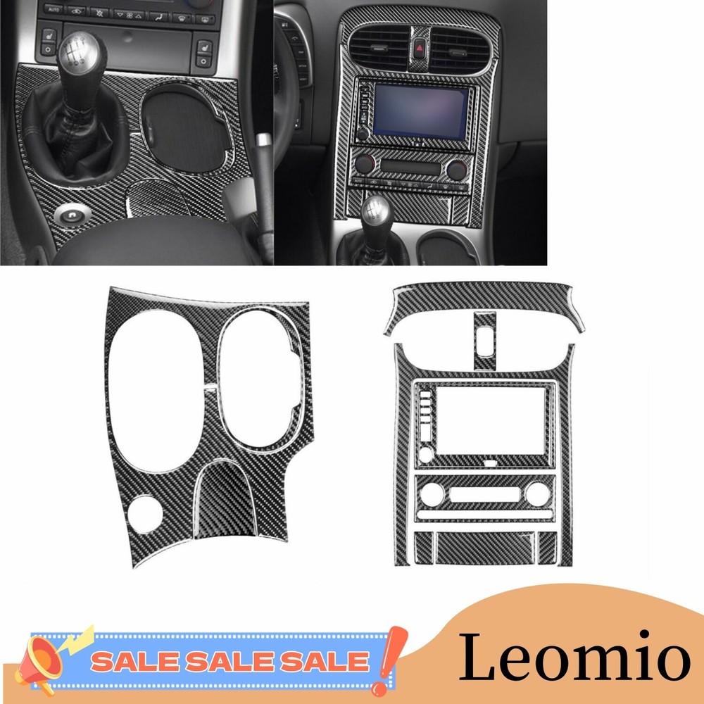 For Corvette C6 05-13 Real Carbon Fiber Interior Center Console Trim Cover Set