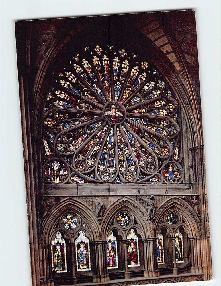 Postcard The Rose Window South Transept Westminster Abbey London England