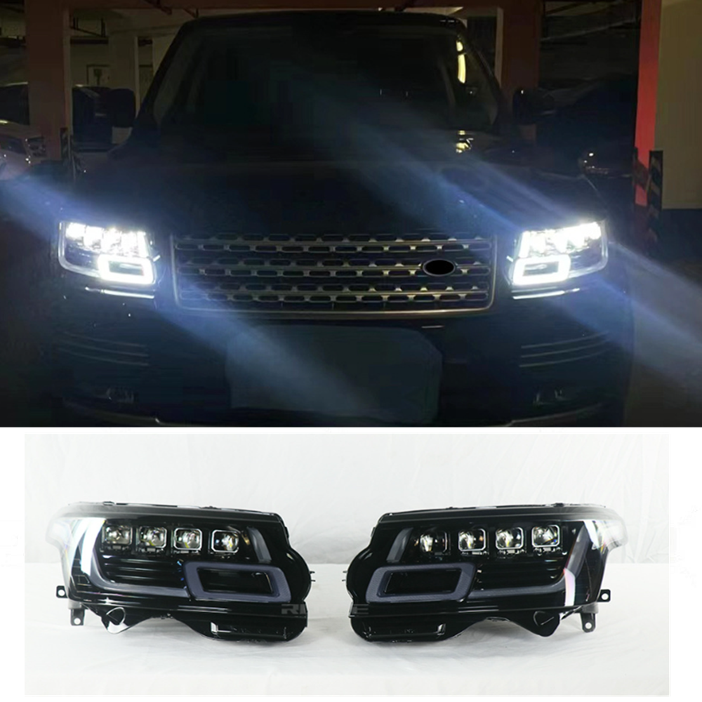For Land Rover Range Rover 2014-2017 Upgrade 2018+ Style Headlight (L&R) 4 Lens