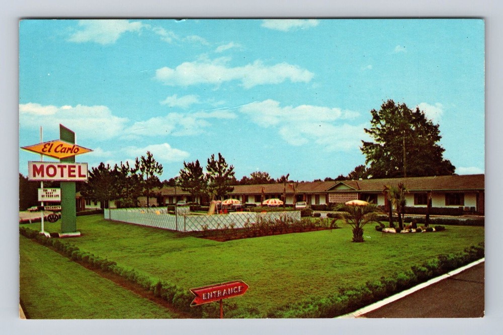 Valdosta GA-Georgia, El Carlo Motel, Swimming Pool, Vintage Postcard