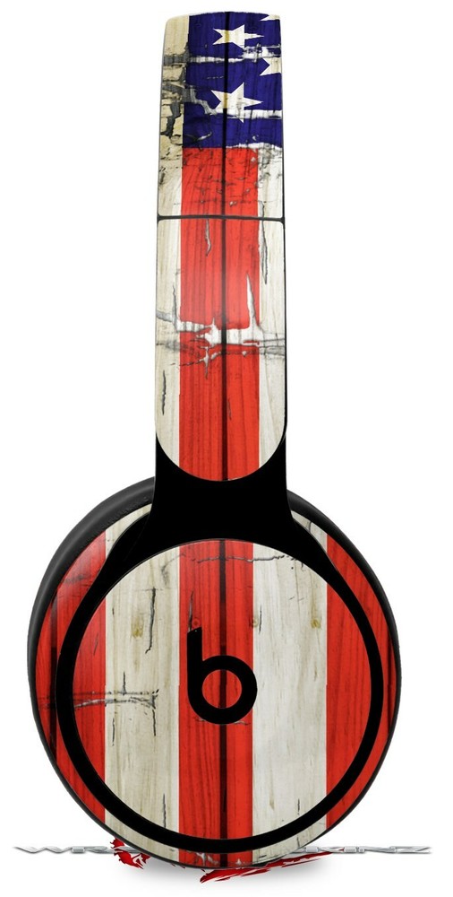 Skin for Beats Solo Pro Painted Faded and Cracked USA American Flag