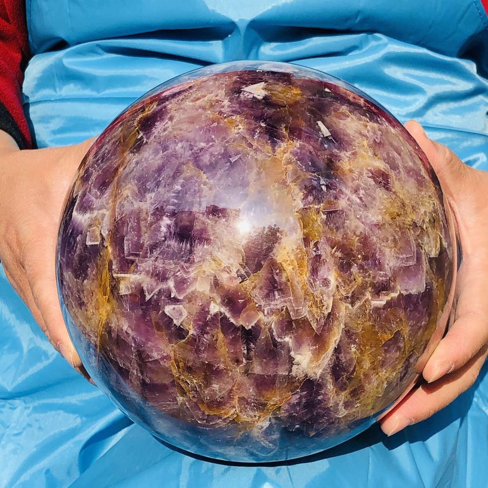 Natural 85mm Amethyst Crystal Sphere for Healing and Meditation