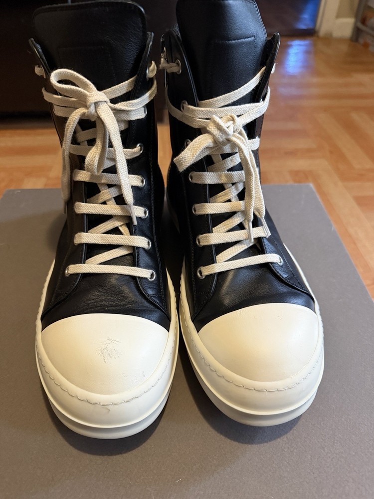 Rick Owens DRKSHDW Ramones High Top Sneakers Black Size 41