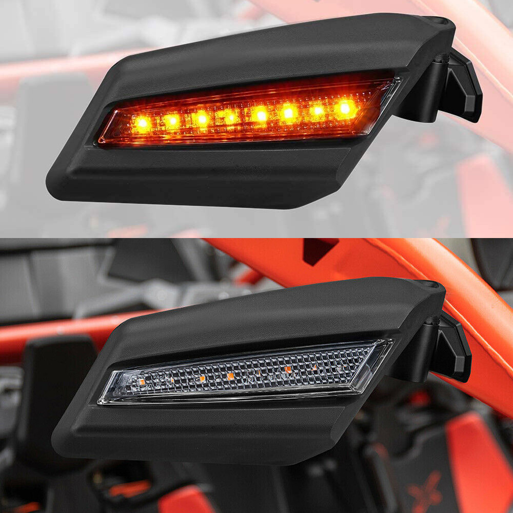 Rear Racing Side Mirrors LED Light For Can Am Maverick X3 Max Turbo RR 2017-2025