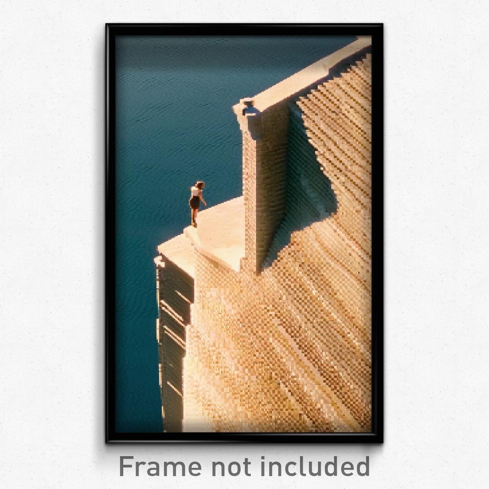 8-Bit Psychedelic Pixel Art Poster - Tremendous Ledge Trippy Video Game Print