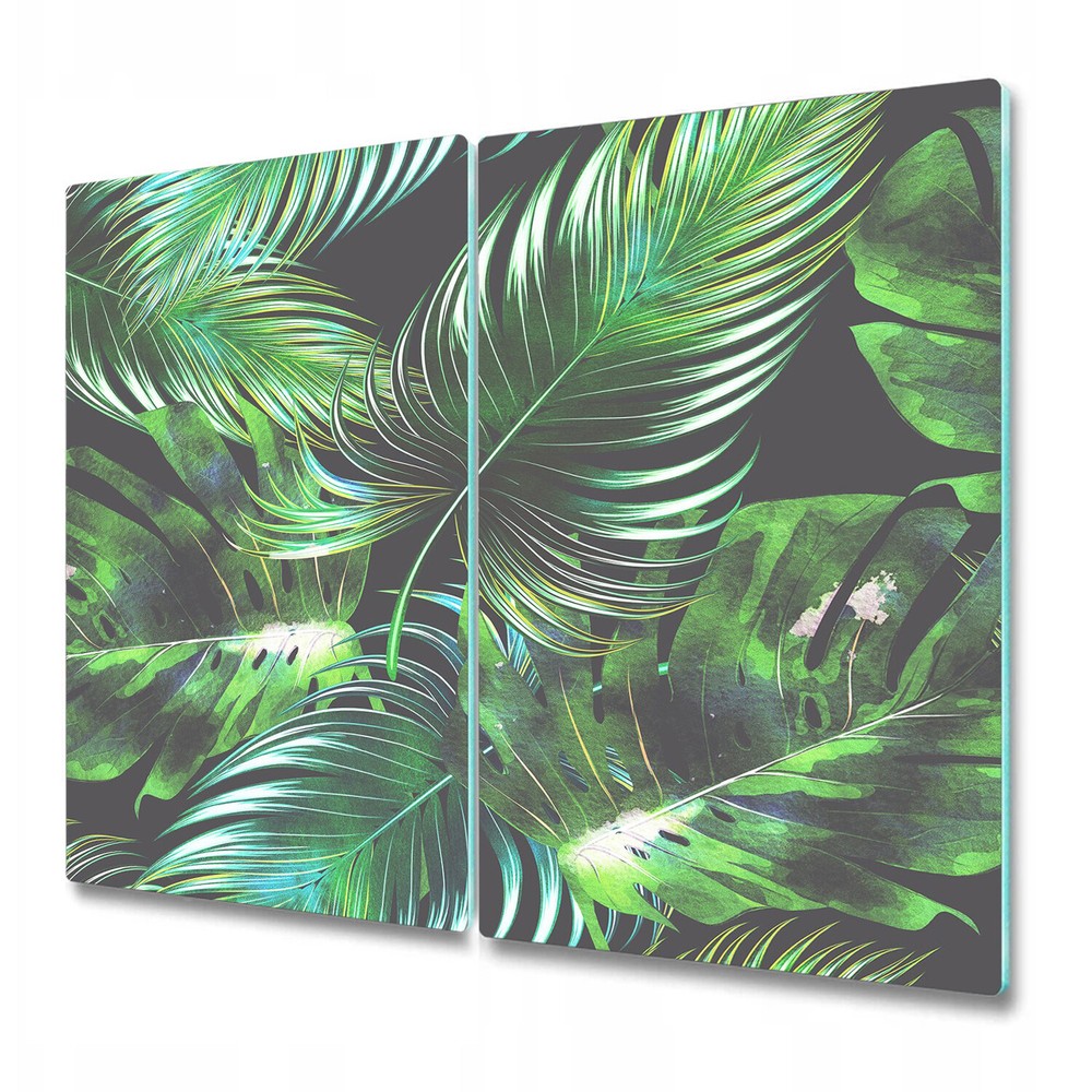 Glass Chopping Cutting Board Worktop Saver Moody Tropical Leaves Home 2x30x52