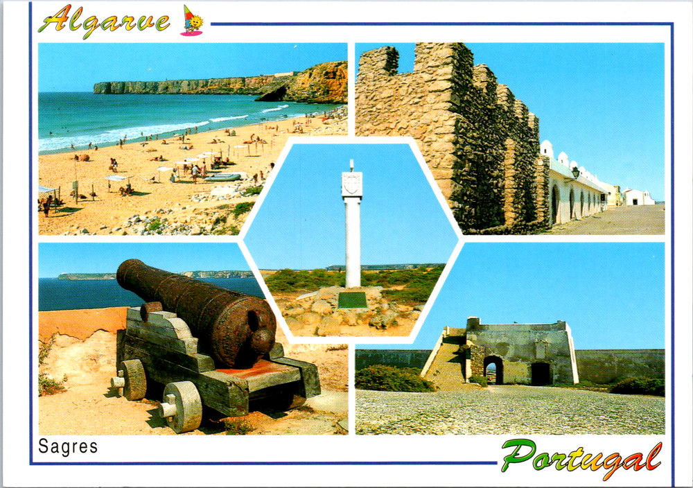 Vintage Postcard Sagres Algarve Fort Cannon Portugal