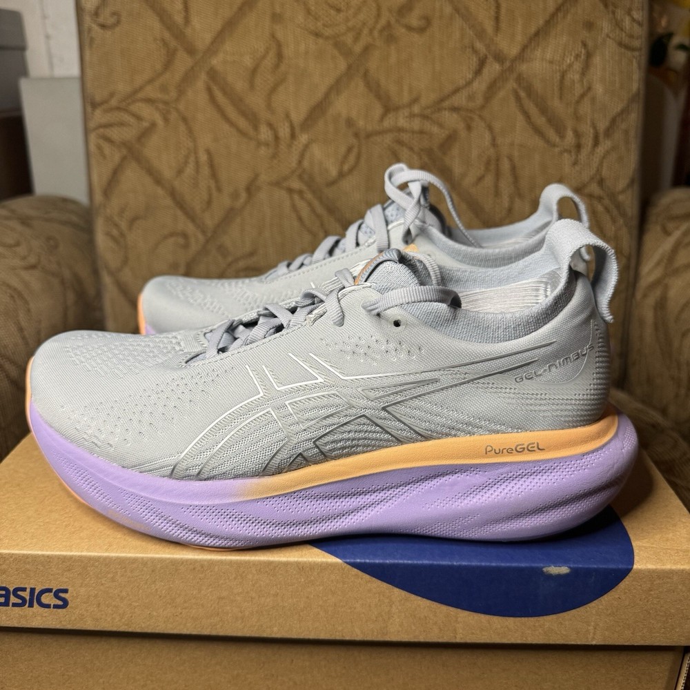 Asics Gel Nimbus 25 Running Shoes Grey Athletic Sneakers Women's Size 8.5