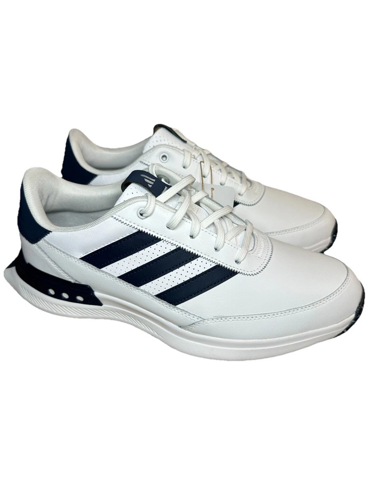 Adidas S2G 24 Leather Spikeless Golf Shoes Mens 11.5 White Navy IF6606