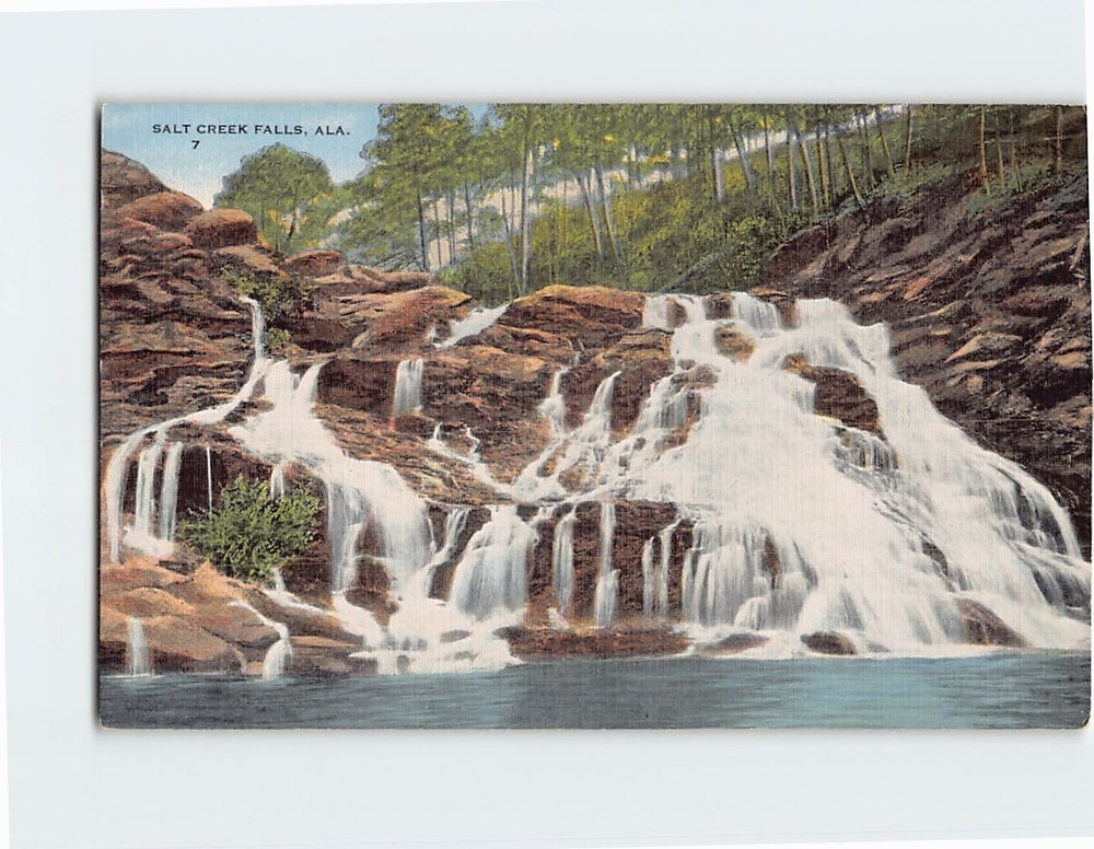 Postcard Salt Creek Falls Alabama USA