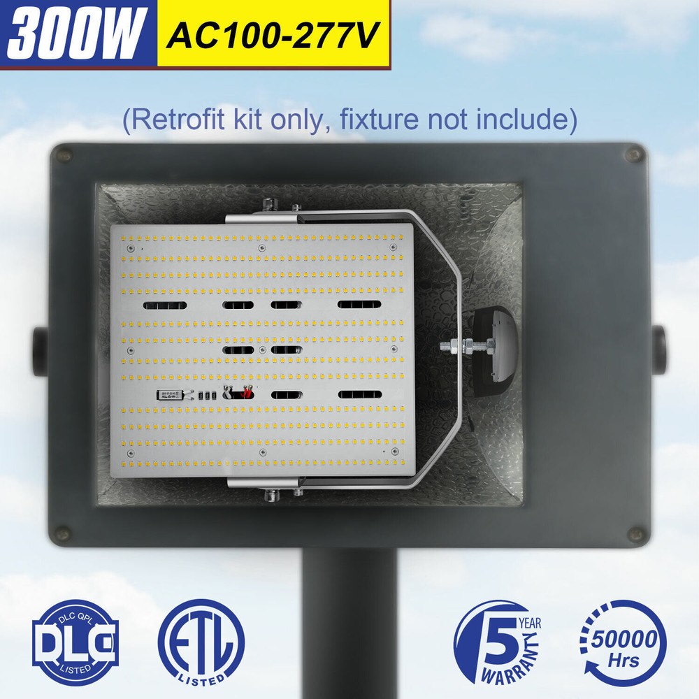 Upgrade to 300W LED Retrofit Kit for Commercial Parking Lot Post Top Floodlights