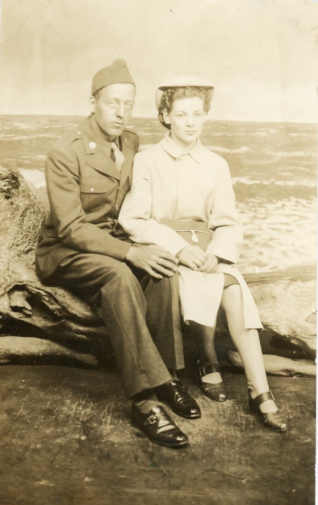 Military Soldier Woman Posing Vintage RPPC Real Photo Postcard War Uniform 66