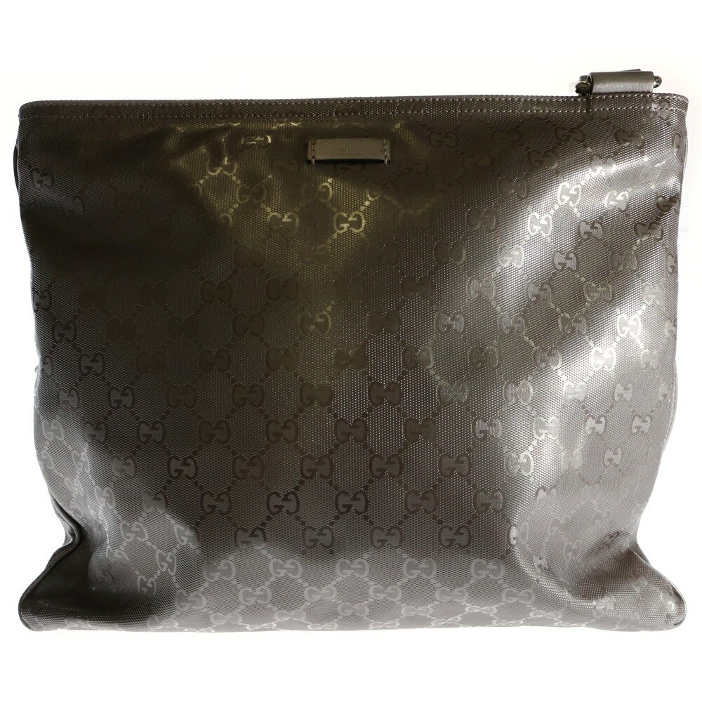Gucci GG Imprint Shoulder Bag in Metallic Pink with Silver Hardware PVC Crossbody