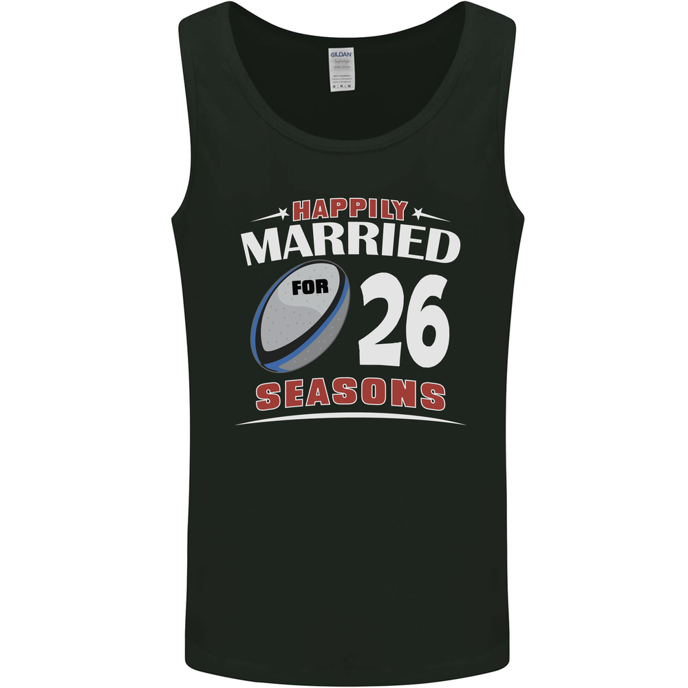26 Year Wedding Anniversary 26th Rugby Mens Vest Tank Top