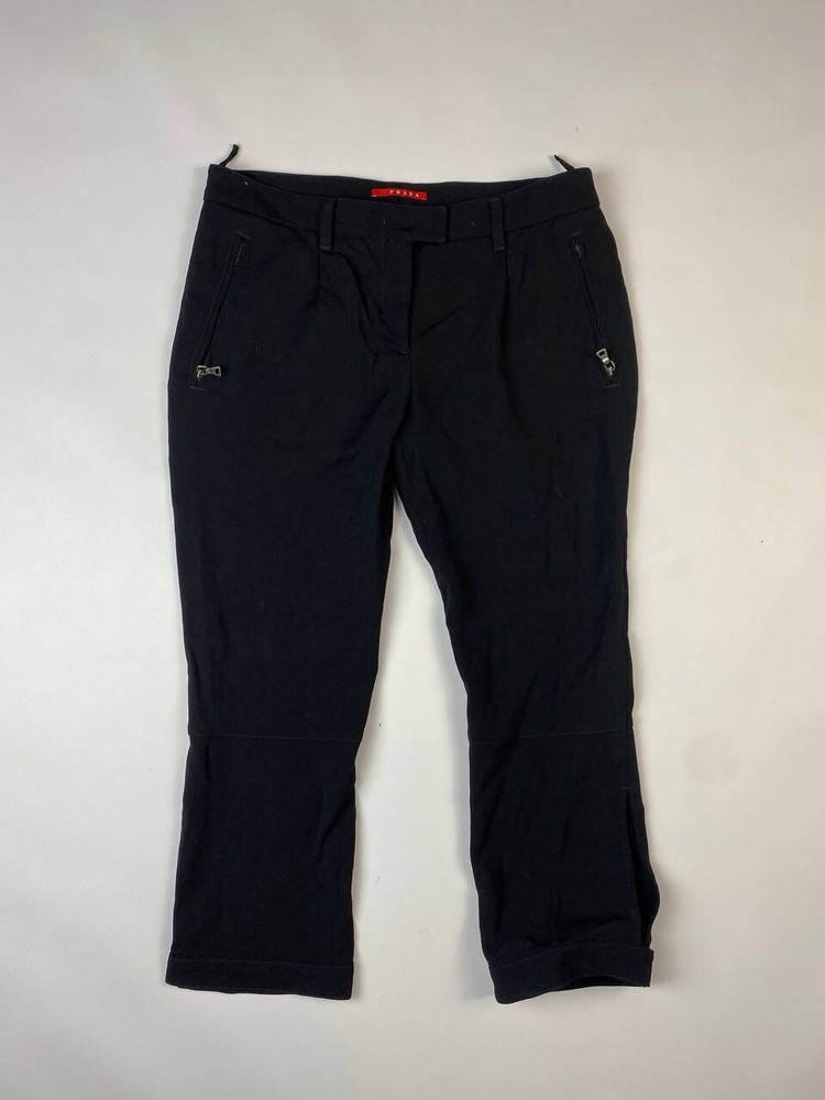 Vintage PRADA Black Croped DressTrousers Pants Size 44 / W34