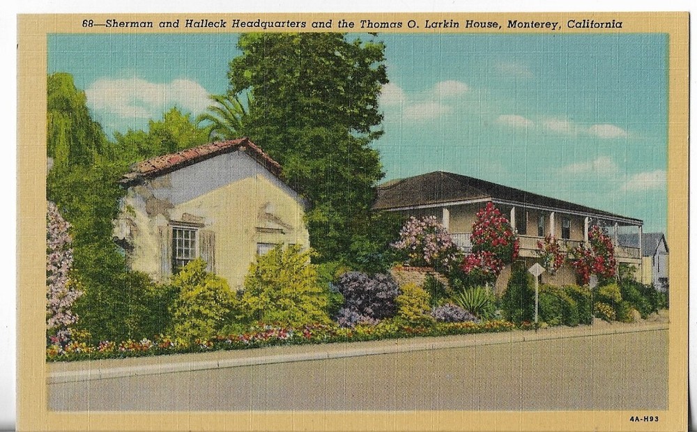 VTG Postcard - Sherman Halleck HQ & Thomas Larkin House - Monterey, California